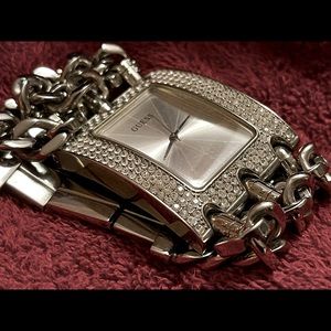 Guess chain cuffed watch